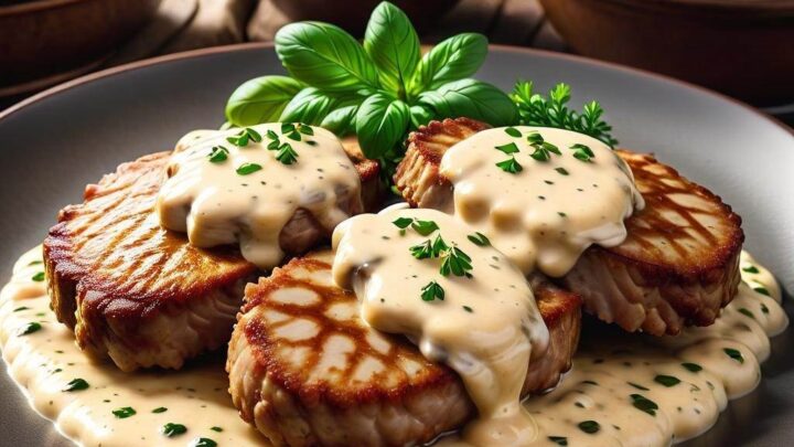 Bitki cielęce w sosie śmietanowym